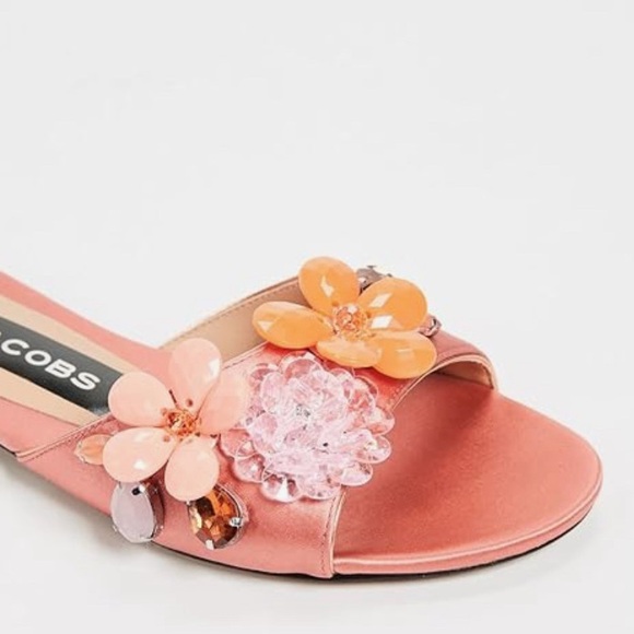 Marc Jacobs Women's Clara Embellished Slide Sandal, Salmon  11 - Picture 3 of 10